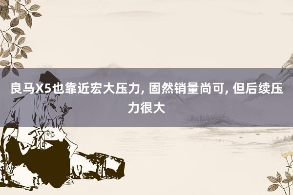 良马X5也靠近宏大压力, 固然销量尚可, 但后续压力很大
