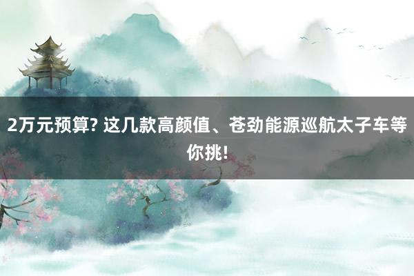 2万元预算? 这几款高颜值、苍劲能源巡航太子车等你挑!