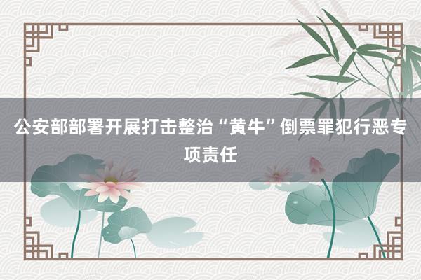 公安部部署开展打击整治“黄牛”倒票罪犯行恶专项责任